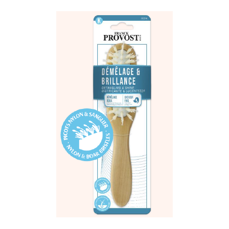 Brosse en bois fine démêlage et brillance 0014 FP