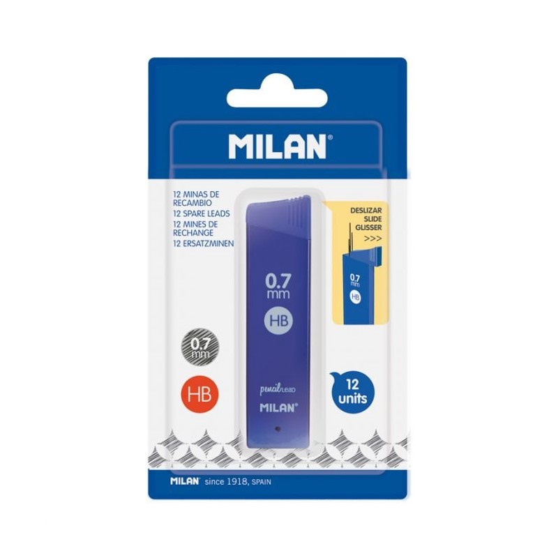 Mine 0.7mm étui de 12 HB ss blister MILAN