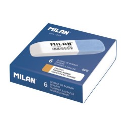 Gomme 2 usage blanc et bleu MILAN