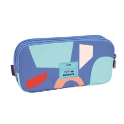 Trousse 3 compartiments Bleu 22 X 11 X 6,5cm Milan