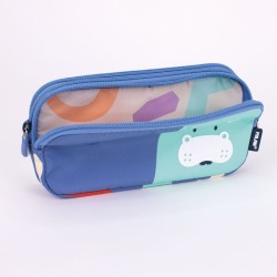 Trousse 3 compartiments Bleu 22 X 11 X 6,5cm Milan
