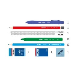 Trousse garnie 2 compartiments FUN ANIMALS Bleu Milan