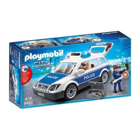 Voiture de policiers gyrophare et sirène