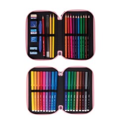 Trousse garnie 2 compartiments FUN ANIMALS Violet Milan