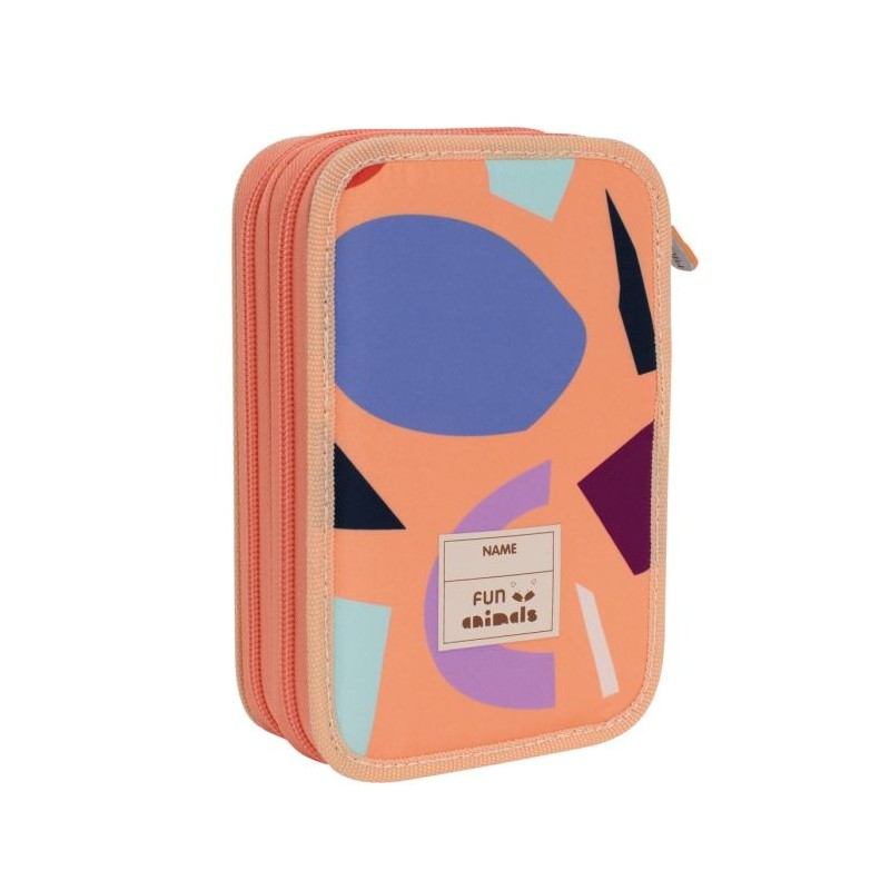 Trousse garnie 2 compartiments FUN ANIMALS Orange Milan