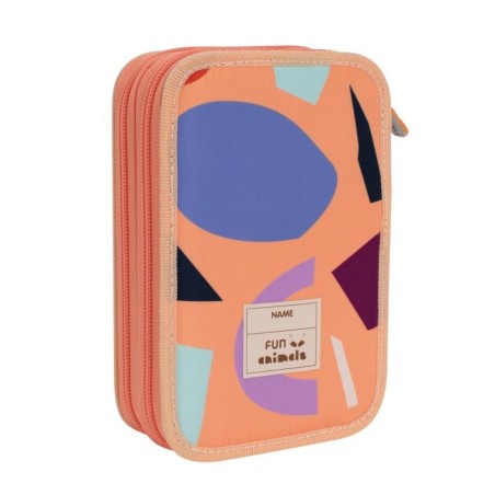 Trousse garnie 2 compartiments FUN ANIMALS Orange Milan