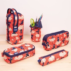 Trousse 3 fermetures éclair Ninjutsu, rouge MILAN