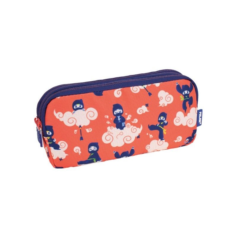 Trousse 3 fermetures éclair Ninjutsu, rouge MILAN