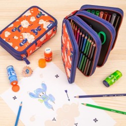 Trousse garnie 2 étages Ninjutsu, rouge MILAN