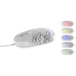 Souris optique filaire 1000dpi luminothérapie - blanc LUMY