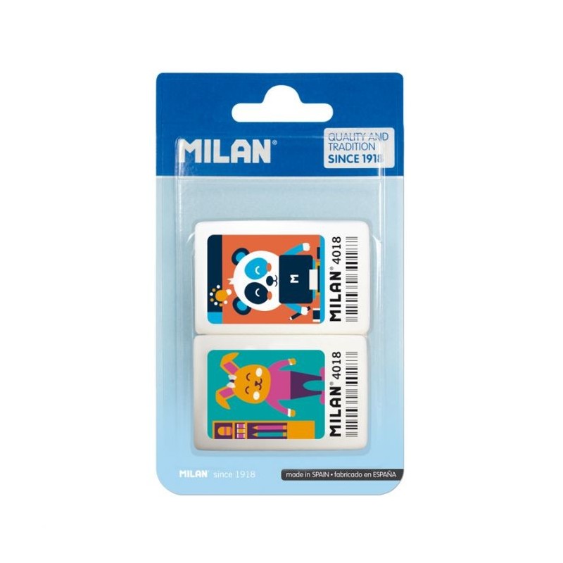 Gomme blanche dessins animées 4018 blister de 2