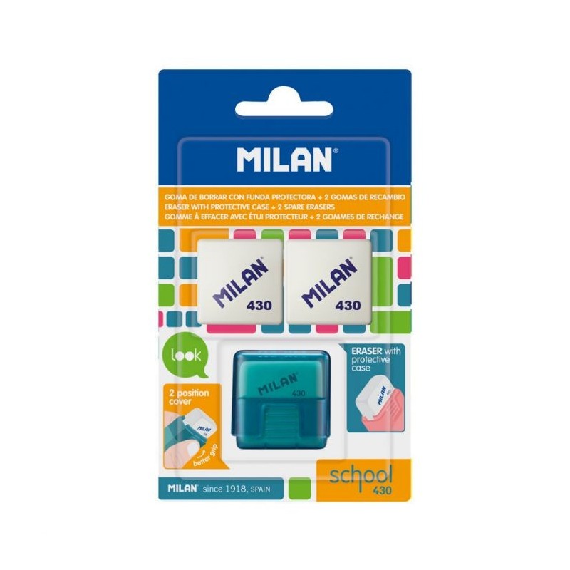 Gomme blanche School 430 ac fourreau + 2 gommes ss blister