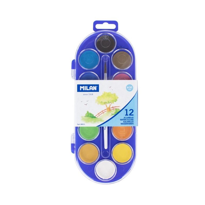 Aquarelle 12 pastilles 30mm Milan