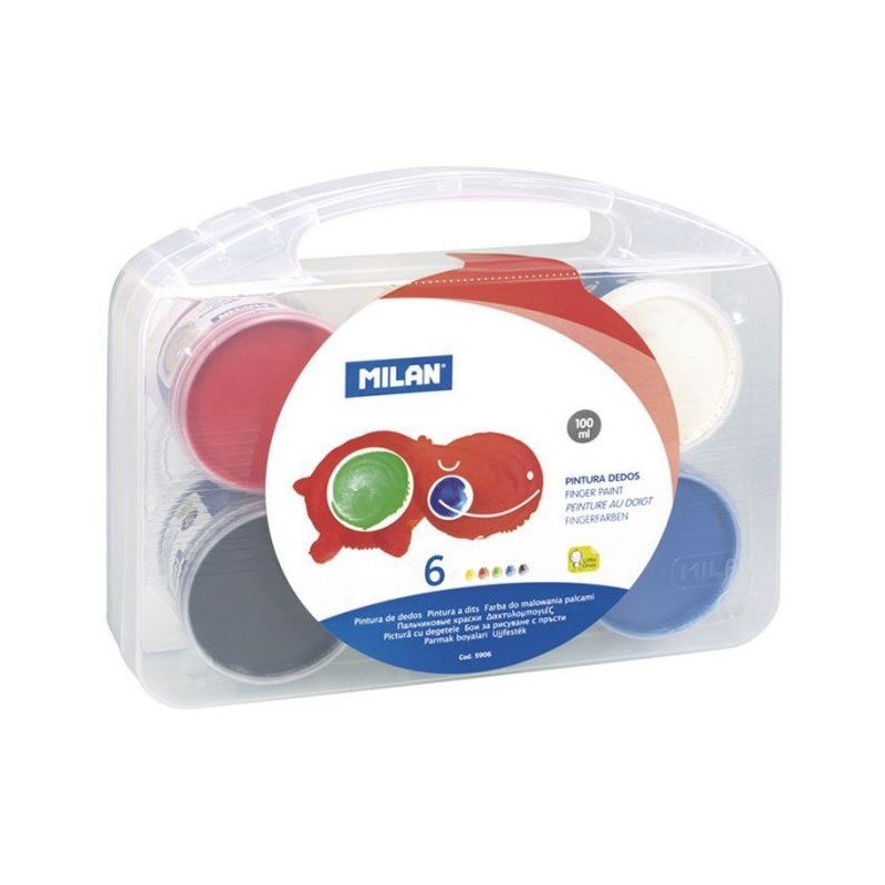 Gouache peinture au doigt en pot de 6 Milan