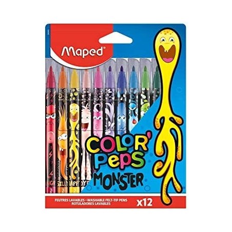 Feutre 12 couleurs Colorpep's MONSTER Maped