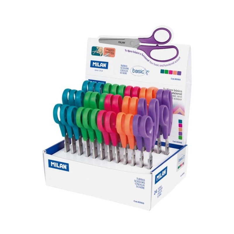 Ciseaux écolier 13,3cm basic assortie Milan