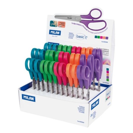Ciseaux écolier 13,3cm basic assortie Milan