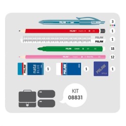 Cartable avec 2 trousses garnie Flowery MILAN