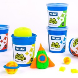 Pâte à modeler 5 pots 142g soft dough Neon MILAN