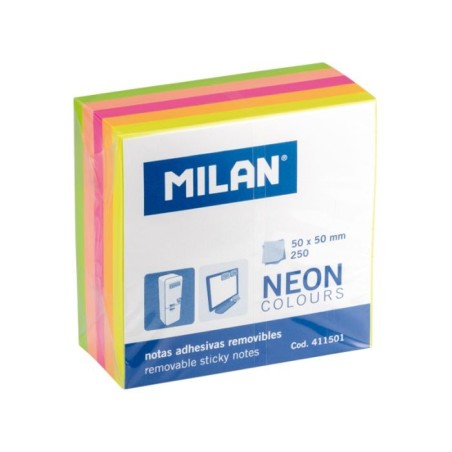 Post it 50x50 4 couleurs néon Milan