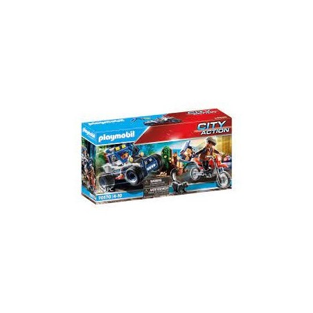 Police Policier avec moto et voleur