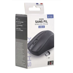 Souris optique 800dpi ss fil 2.4Ghz ultra mini récep.noir SHARK RF10