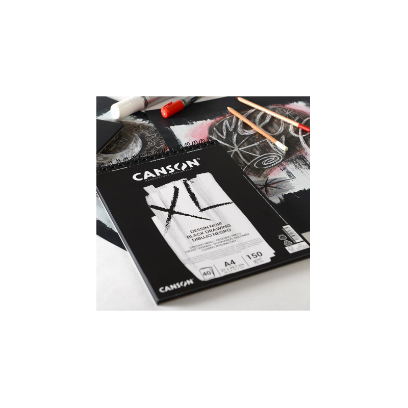 Album spiralé noir profond A5 20fl 150g