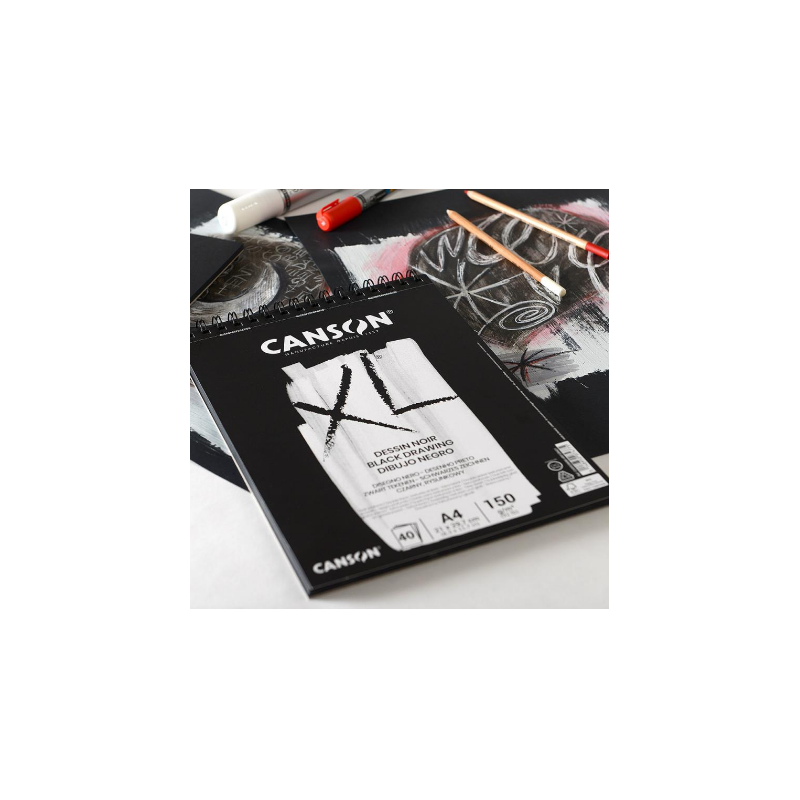 Album spiralé noir profond A4 40fl 150g