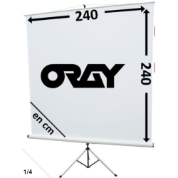 Ecran Vidéoprojecteur portable et trépied 240X240 (Format carré)