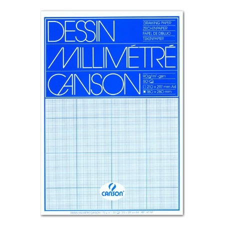 Papier dessin millimétré 50x65 Canson