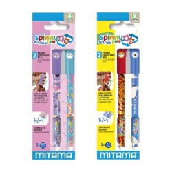 Stylo à bille effaçable SPINNY PEN blester MITAMA