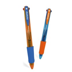 Stylo à bille pte 1mm FOR FUN 4 coul blist de 2 MITAMA