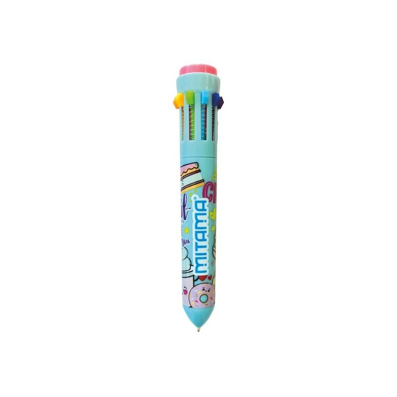 Stylo à bille pte 1mm TOP PEN 10 coul (Blister de 1) MITAMA