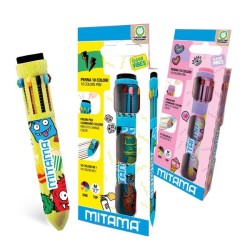 Stylo à bille pte 1mm TOP PEN 10 coul (Blister de 1) MITAMA