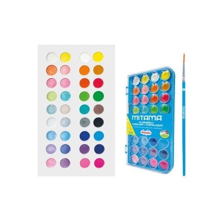 Aquarelle 36+1 pastilles avec pinceau MITAMA