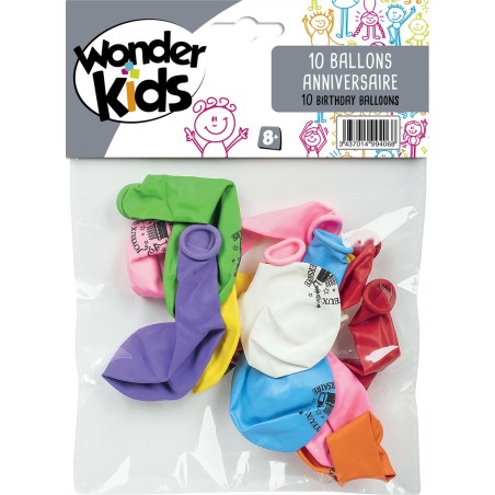 10 BALLONS ANNIVERSAIRE