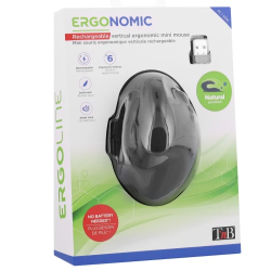 Mini souris ss fil ergo verticale et rechargeable noir ERGO LINE