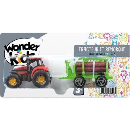 TRACTEUR MÉTAL + REMORQUE