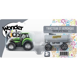 TRACTEUR MÉTAL + REMORQUE