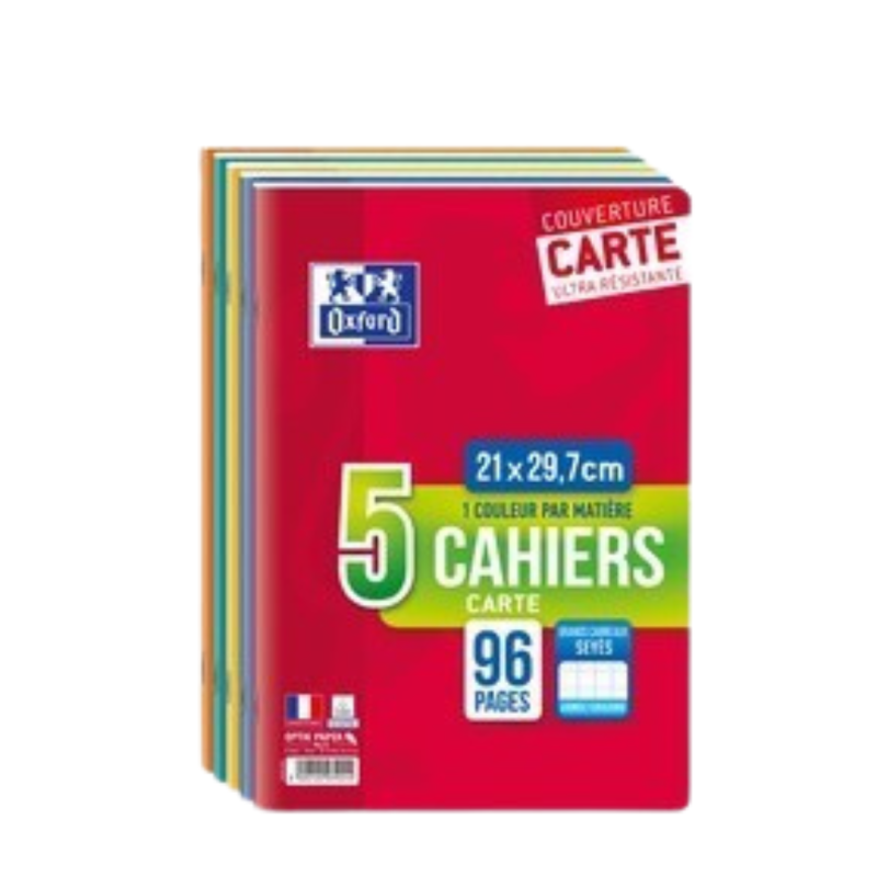 Cahier A4 96p 90g seyès Openflex lot de 5 Oxford