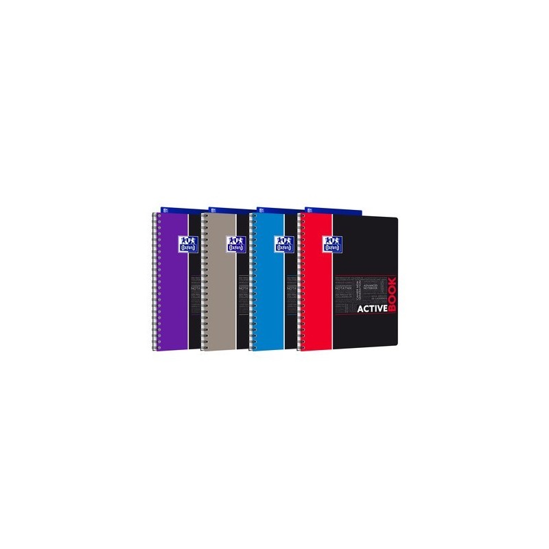 Cahier (Activebook) A4 5x5 160p 90g int av règle marque-page Oxford