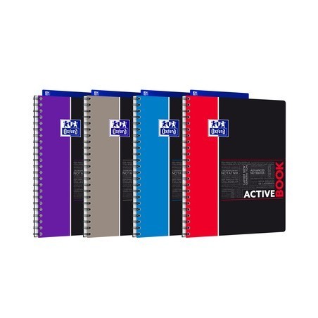 Cahier (Activebook) A4 seyes 160p 90g int av règle marque-page Oxford