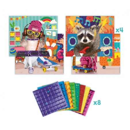 Set de mousse adhésive colorée PHOTO MOSAICS COOL ANIMALS CREATIV