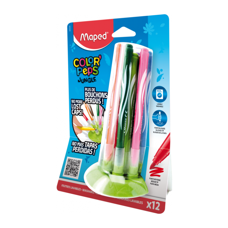 Feutre 12 couleurs Color'peps Jungle Innovation Maped