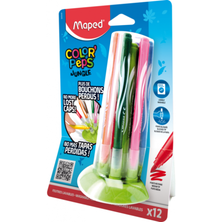 Feutre 12 couleurs Color'peps Jungle Innovation Maped