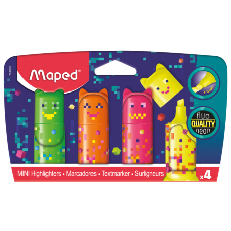 Surligneur mini cute PIXEL PARTY  bister de 4 Maped