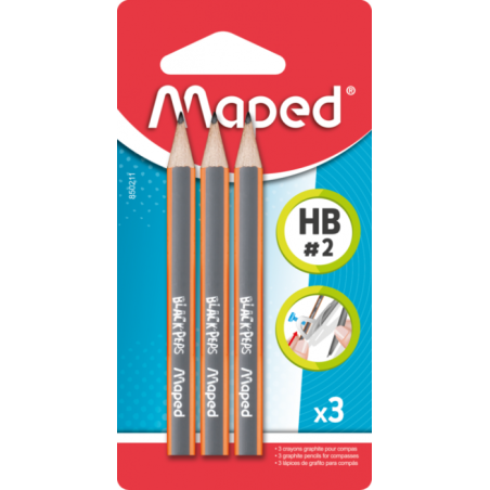 Crayon graphite Mini Black'Peps HB (blister de 3) Maped
