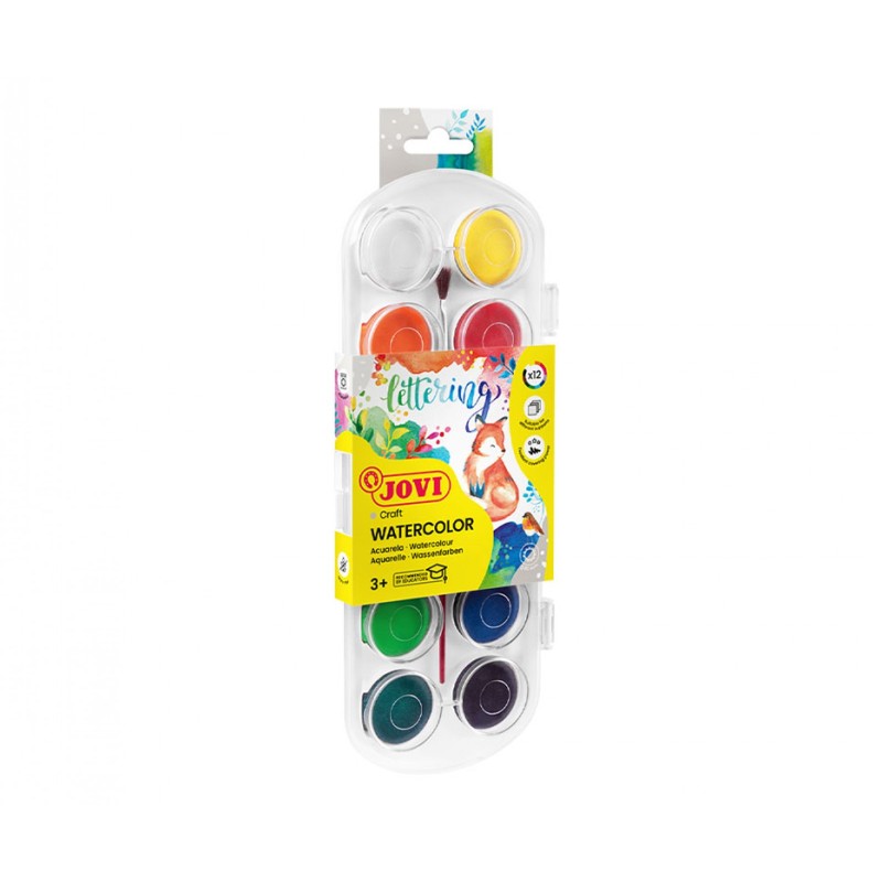 Aquarelle 12 pastilles 30mm JOVI
