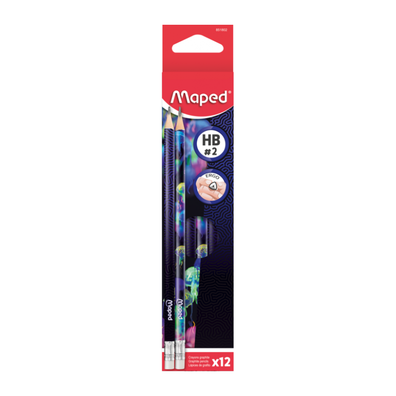 Crayon graphite HB Avec gomme DEEPSEA PARADISE Maped