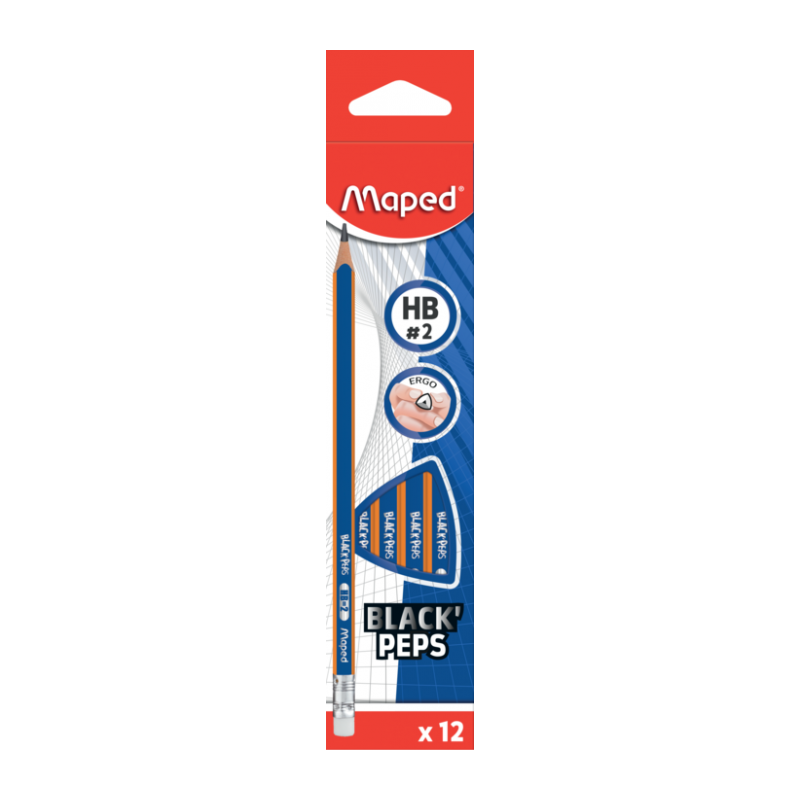 Crayon graphite HB avec gomme Maped
